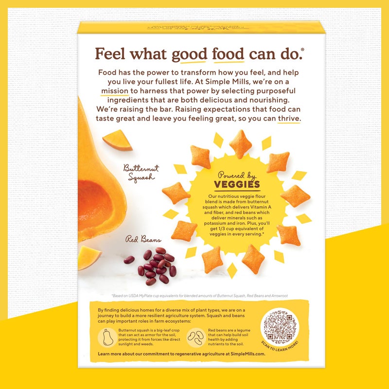 Simple Mills Pop Mmms Veggie Flour Baked Snack Crackers, Cheddar, Nothing Artificial, Kosher, Gluten Free & Non-GMO, 4 Ounce (Pack of 6) - Image 5